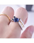 Blaike Exquisite Two Tone Rings dla kobiet srebro 925 biżuteria niebieski cyrkon ślub pierścionek zaręczynowy biżuteria prezenty