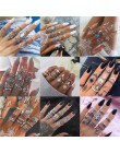 Modyle 40 style czeski Midi Knuckle zestaw pierścieni dla kobiet kryształowy słoń korona półksiężyc geometryczne pierścienie Vin