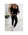 Pickyourlook zestaw odzieży damskiej z długim rękawem czarne perłowe cekiny Zipper damski strój zestaw jesienno-zimowa moda ubra