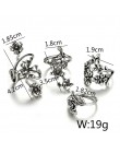 Tocona 4 sztuk/zestaw Antique Silver Vintage Bohemia zestaw pierścieni Rose pierścienie kwiatowe dla kobiet urocze czechy Floral