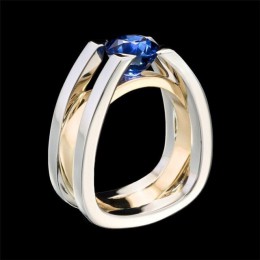 Blaike Exquisite Two Tone Rings dla kobiet srebro 925 biżuteria niebieski cyrkon ślub pierścionek zaręczynowy biżuteria prezenty