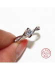 Klasyczna kobieta AAA Crystal cyrkon kamień nieskończony pierścień 925 srebrny wypełniony Ring Finger obietnica obrączki dla kob