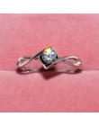 Klasyczna kobieta AAA Crystal cyrkon kamień nieskończony pierścień 925 srebrny wypełniony Ring Finger obietnica obrączki dla kob