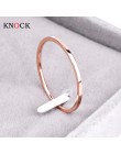 Knock (1.2 MM) promocja tytanowa stal różowe złoto kolor antyalergiczny gładka para obrączka kobieta mężczyzna biżuteria
