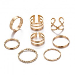 KISSWIFE 8 sztuk/zestaw prosta konstrukcja okrągłe złote kolorowe pierścienie zestaw dla kobiet Handmade geometria Finger zestaw