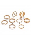 KISSWIFE 8 sztuk/zestaw prosta konstrukcja okrągłe złote kolorowe pierścienie zestaw dla kobiet Handmade geometria Finger zestaw