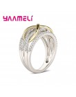 Luksusowe stałe 925 Sterling Silver Rings dla kobiet Hollow-out numer 8 nieskończoność biżuteria miłosna prezent na walentynki d