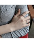 Anenjery 925 Sterling Silver biżuteria duże i małe podwójne koraliki pierścienie otwierające dla kobiet bague anillos S-R167