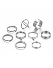 KISSWIFE 8 sztuk/zestaw prosta konstrukcja okrągłe złote kolorowe pierścienie zestaw dla kobiet Handmade geometria Finger zestaw