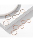 KISSWIFE 8 sztuk/zestaw prosta konstrukcja okrągłe złote kolorowe pierścienie zestaw dla kobiet Handmade geometria Finger zestaw