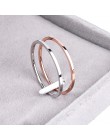Knock (1.2 MM) promocja tytanowa stal różowe złoto kolor antyalergiczny gładka para obrączka kobieta mężczyzna biżuteria