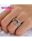 Luksusowe stałe 925 Sterling Silver Rings dla kobiet Hollow-out numer 8 nieskończoność biżuteria miłosna prezent na walentynki d