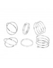 KISSWIFE 8 sztuk/zestaw prosta konstrukcja okrągłe złote kolorowe pierścienie zestaw dla kobiet Handmade geometria Finger zestaw