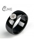 Pierścień ceramika 8mm moda wykwintne Rhinestone pierścień ceramiczny dla kobiet Plus jedno duże kryształowe ślubne kobiece nast