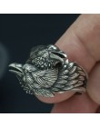 EYHIMD Viking mężczyźni dwa splecione kruki pierścień mitologia nordycka kolor srebrny Odin Crow stal nierdzewna stalowe pierści