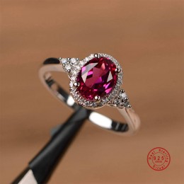 HOT 925 Sterling srebrna iskrząca czerwone serce pierścionek do noszenia warstwowego Micro Pave Crystal CZ dla kobiet prezent na
