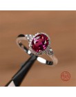 HOT 925 Sterling srebrna iskrząca czerwone serce pierścionek do noszenia warstwowego Micro Pave Crystal CZ dla kobiet prezent na
