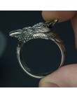 EYHIMD Viking mężczyźni dwa splecione kruki pierścień mitologia nordycka kolor srebrny Odin Crow stal nierdzewna stalowe pierści