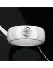Pierścień ceramika 8mm moda wykwintne Rhinestone pierścień ceramiczny dla kobiet Plus jedno duże kryształowe ślubne kobiece nast