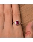 HOT 925 Sterling srebrna iskrząca czerwone serce pierścionek do noszenia warstwowego Micro Pave Crystal CZ dla kobiet prezent na