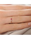 Wejście Lux małe serce cienkie pierścienie dla kobiet światło żółte złoto kolor AAA + CZ GIF na imprezę codzienna moda biżuteria