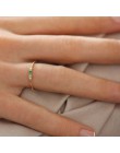 Wejście Lux małe serce cienkie pierścienie dla kobiet światło żółte złoto kolor AAA + CZ GIF na imprezę codzienna moda biżuteria