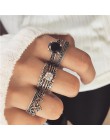 Modyle 40 style czeski Midi Knuckle zestaw pierścieni dla kobiet kryształowy słoń korona półksiężyc geometryczne pierścienie Vin