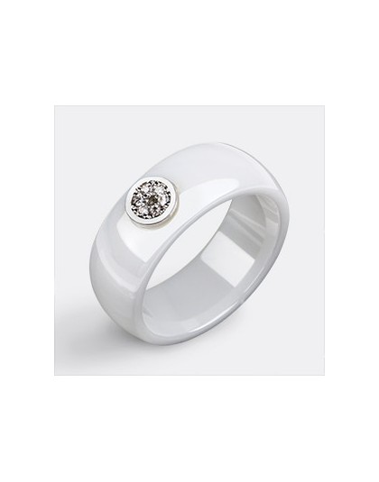 Pierścień ceramika 8mm moda wykwintne Rhinestone pierścień ceramiczny dla kobiet Plus jedno duże kryształowe ślubne kobiece nast