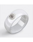 Pierścień ceramika 8mm moda wykwintne Rhinestone pierścień ceramiczny dla kobiet Plus jedno duże kryształowe ślubne kobiece nast