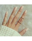 Modyle 12 sztuk/zestaw urok złoty kolor Midi Finger zestaw pierścieni dla kobiet w stylu Vintage Boho Knuckle Party Rings biżute