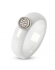Pierścień ceramika 8mm moda wykwintne Rhinestone pierścień ceramiczny dla kobiet Plus jedno duże kryształowe ślubne kobiece nast