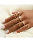 Modyle 12 sztuk/zestaw urok złoty kolor Midi Finger zestaw pierścieni dla kobiet w stylu Vintage Boho Knuckle Party Rings biżute