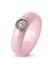 Pierścień ceramika 8mm moda wykwintne Rhinestone pierścień ceramiczny dla kobiet Plus jedno duże kryształowe ślubne kobiece nast