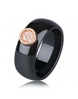 Pierścień ceramika 8mm moda wykwintne Rhinestone pierścień ceramiczny dla kobiet Plus jedno duże kryształowe ślubne kobiece nast