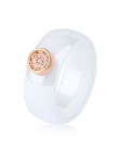 Pierścień ceramika 8mm moda wykwintne Rhinestone pierścień ceramiczny dla kobiet Plus jedno duże kryształowe ślubne kobiece nast