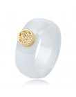 Pierścień ceramika 8mm moda wykwintne Rhinestone pierścień ceramiczny dla kobiet Plus jedno duże kryształowe ślubne kobiece nast