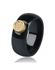 Pierścień ceramika 8mm moda wykwintne Rhinestone pierścień ceramiczny dla kobiet Plus jedno duże kryształowe ślubne kobiece nast