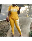 Plus rozmiar 2 sztuka zestaw kobiety dres Casual różowy list drukuj Sexy dresy koszulka z krótkim rękawem Top spodnie obcisłe XX