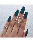 Modyle 12 sztuk/zestaw urok złoty kolor Midi Finger zestaw pierścieni dla kobiet w stylu Vintage Boho Knuckle Party Rings biżute