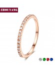 Obrączka dla kobiet Man zwięzłe klasyczne Multicolor Mini cyrkonia różowe złoto kolor biżuteria R132 R133 ZHOUYANG