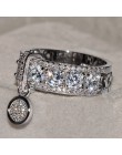 2019 New Arrival vintage róża złoto srebro kolor kryształu obrączki dla kobiety luksusowe biały cyrkon pierścionek zaręczynowy b