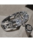 2019 New Arrival vintage róża złoto srebro kolor kryształu obrączki dla kobiety luksusowe biały cyrkon pierścionek zaręczynowy b