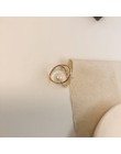 HUANZHI nowy szykowny design eleganckie imitacje pereł proste okrągłe z dziurką geometryczne pierścienie dla kobiet dziewczyn Pa