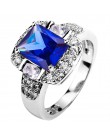Lingmei Fashion urocza ładna, damska biżuteria Party Purple & White CZ srebro 925 rozmiar pierścionka 6 7 8 9 10 11 12 13 prezen