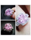 Lingmei Fashion urocza ładna, damska biżuteria Party Purple & White CZ srebro 925 rozmiar pierścionka 6 7 8 9 10 11 12 13 prezen