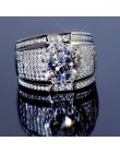 2019 nowy 925 Sterling Silver kolor duża cyrkonia kamienne pierścienie dla kobiet Man Fashion Wedding biżuteria zaręczynowa