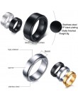 Vnox 8mm obrotowy pierścień podstawowy dla mężczyzn czarny stal nierdzewna Casual męski Anel stylowy Punk Spinner Alliance biżut