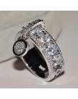 2019 New Arrival vintage róża złoto srebro kolor kryształu obrączki dla kobiety luksusowe biały cyrkon pierścionek zaręczynowy b