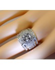 2019 nowy 925 Sterling Silver kolor duża cyrkonia kamienne pierścienie dla kobiet Man Fashion Wedding biżuteria zaręczynowa