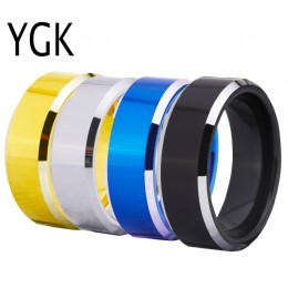 8MM pierścienie wolframowe klasyczne obrączki dla kobiet męskie obrączki DIY Customs logo grawerowanie biżuteria z wolframu Part